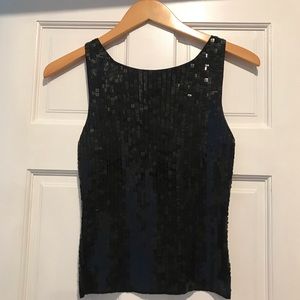 Ann Taylor Vintage Silk Knit Square Sequin Tank XS